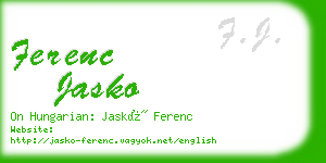 ferenc jasko business card